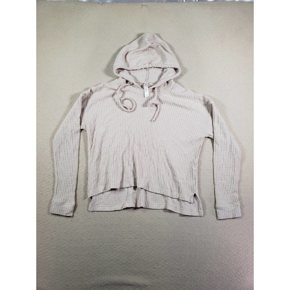 Guru Sweater Womens Medium Knit Pullover Hoodie Mock Neck Light Gray Rayon Blend
